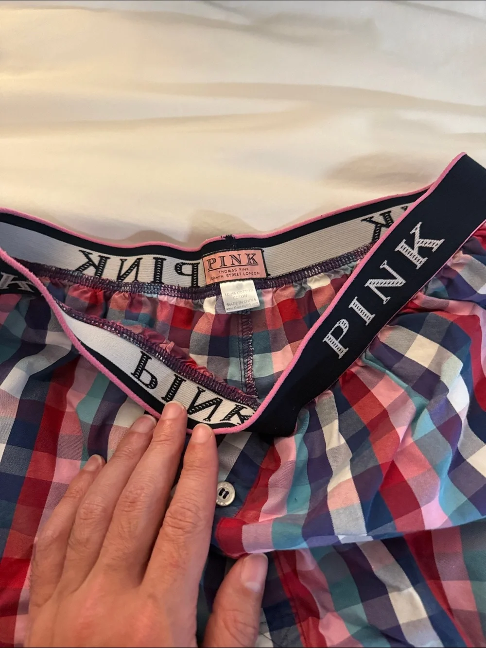 Thomas Pink Blue and Red Plaid Cotton Boxer Set of 3